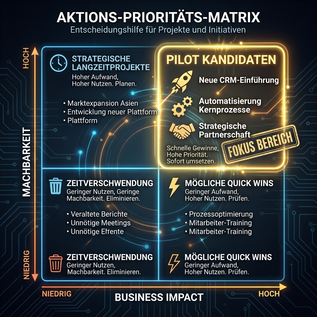 Visual: Auswahlmatrix für Pilotprojekte